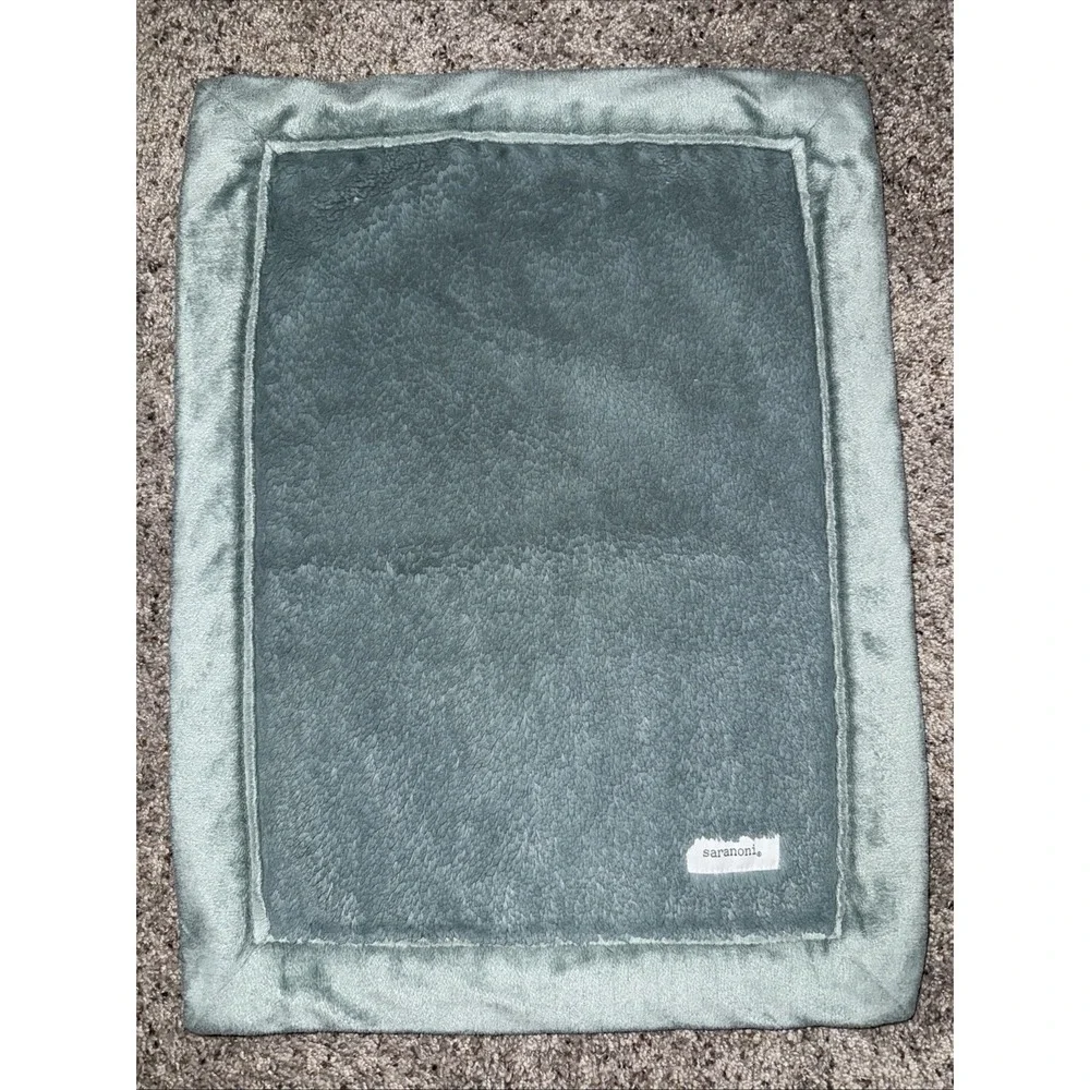 Saranoni Baby Green Gray Plush Lovey Security Blanket Nunu Blankie‎